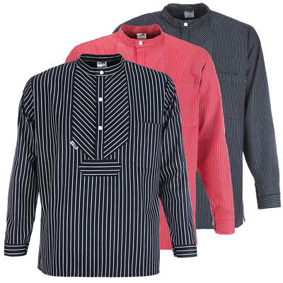 modAS Unisex Fischerhemd Basic Line Finkenwerder-Stil Seemann-Hemd mit Streifen