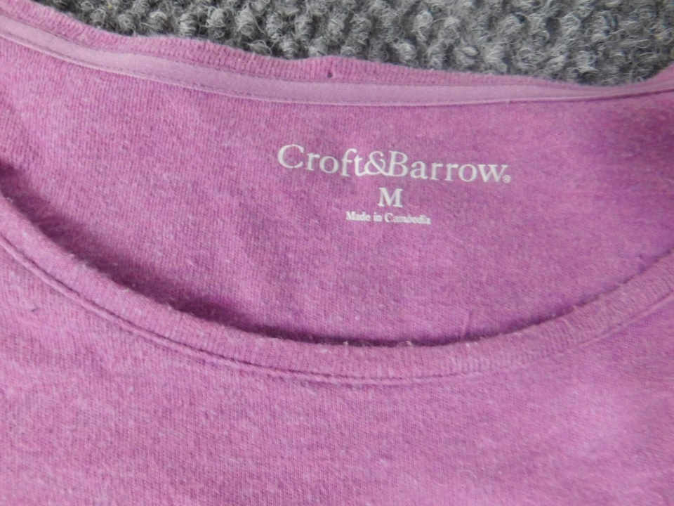 Croft & Barrow 女式衬衫中号紫色套头经典T恤 — 第 4/4 张图片