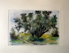 Franz Ehmke 1928-2018 GDR Painter° Bag Berlin° Pasture at The Oderquelle Pastels