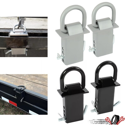 2"x4" Heavy Duty Trailer Adjustable Stake Pocket D Ring Zinc - Foto 3