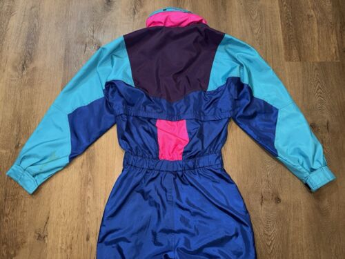 Mens Nevica Ski Suit One Piece Snowsuit VTG 80s Snow Bib Retro Blue 40 Medium - Picture 19 of 22