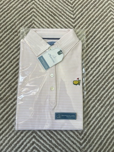Masters NWT Magnolia Lane Pink Polo Short Sleeve Stripe Small Ladies Womans ⛳️🌸