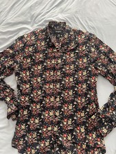 The Kooples Men's Floral Long Sleeve Button-Up Shirt Viscose Small