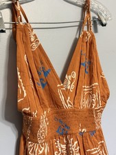 PATRONS OF PEACE BOHO MAXI DRESS RUST/BURNT ORANGE SIZE XS NWT