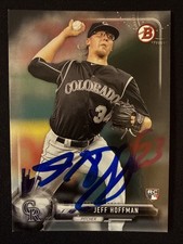 2017 Bowman Jeff Hoffman Signed Rookie Card 4 Rockies Autograph Auto RC. rookie card picture
