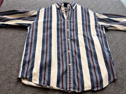 Vintage Route 66 Striped Western Long Sleeve Shirt Men’s L Cotton Button Up - Picture 8 of 11