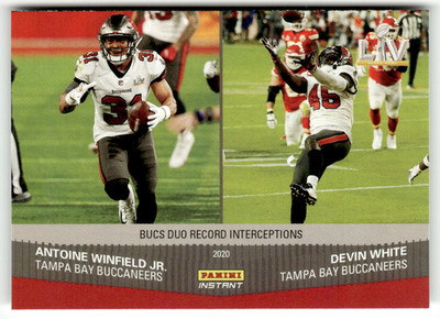 Panini Instant NFL 2020 No 33 Antoine Winfield Jr. Devin White Duo Interceptions