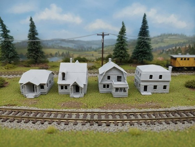 #ad 4 Pack Z Scale Sears Chateau Rodessa Lorain Purita Home 1:220 Scale House $13.99