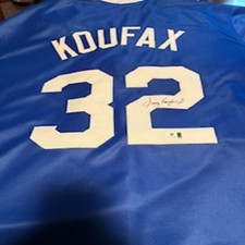 Sandy Koufax Dodgers jersey. HOF, MVP, Auto COA Global Authentics