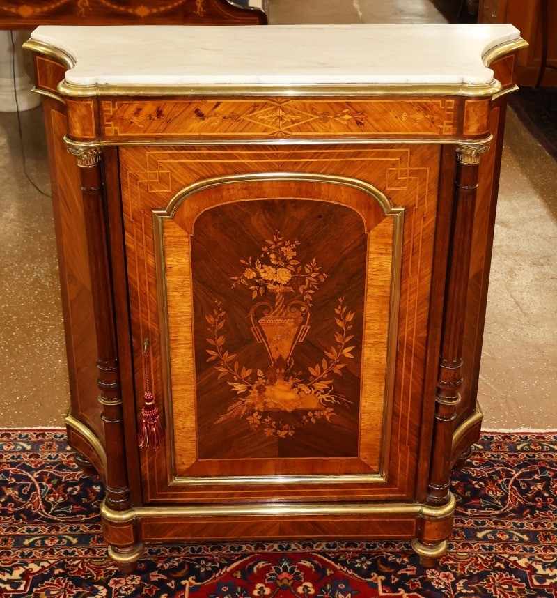 ナポレオンⅢ アンティーク　パーテーション 19世紀/France Late 19th Century French Napoleon III Marble Top Inlaid Server