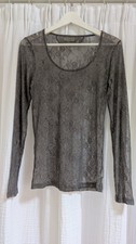 Myrine & Me Grey Lace Top S