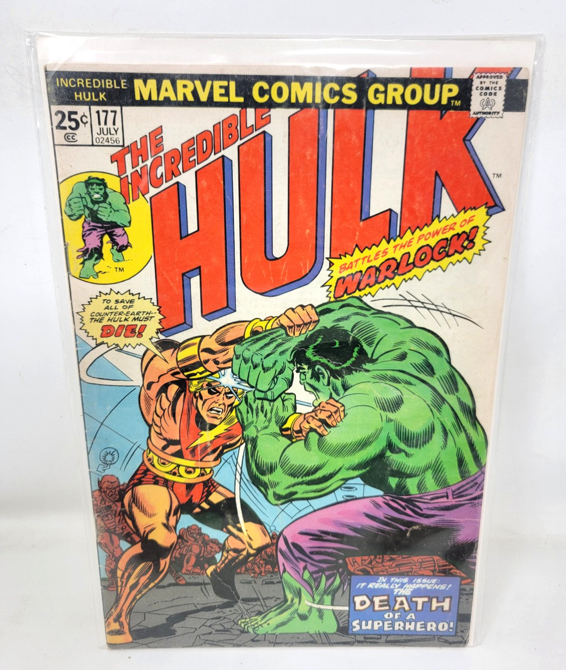 Incredible Hulk #177 (Marvel Comics 1974) Hulk vs. Adam Warlock Classic  4.5