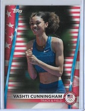 RARE 2020 TOPPS OLYMPICS ~ VASHTI CUNNINGHAM STARS CARD #10 ~ /299 USA HIGH JUMP