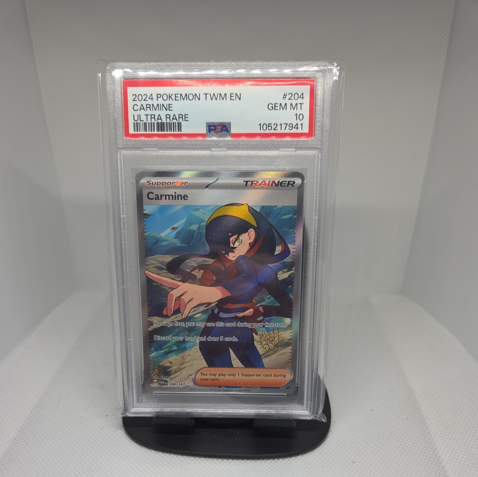 2024 Pokemon SV Twilight Masquerade TWM EN Carmine Ultra Rare FA #204/167 PSA 10