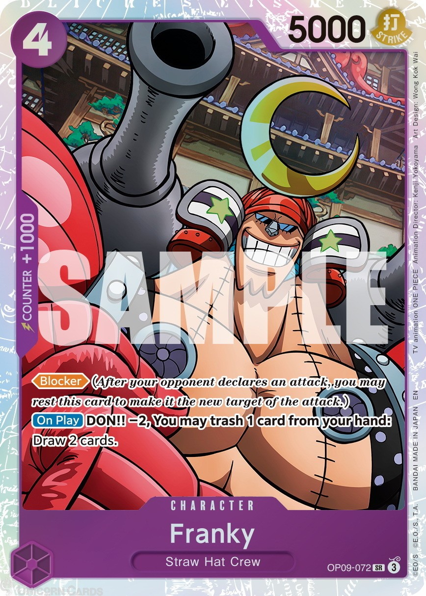 OP09-072 Franky : Super Rare English One Piece TCG Card : PRB02: One Piece Card