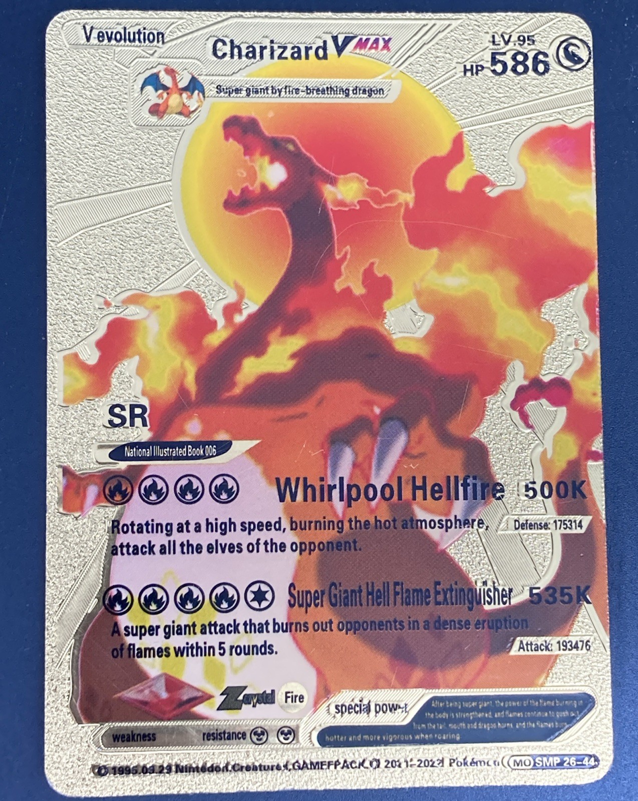 Pokemon Gold Foil V Max Charizard V Evolution Fan Art Novelty Card FREE SHIPPING