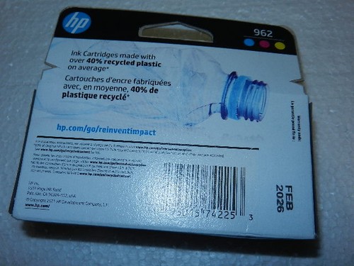 NUEVO OEM Genuino HP 962 std Color Cartucho de Tinta Juego exp. 02/26 hp962 tricolor tri - Imagen 2 de 7