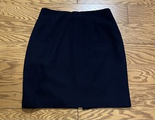Vintage Jones New York Women's Navy 100 Wool Skirt Size Small