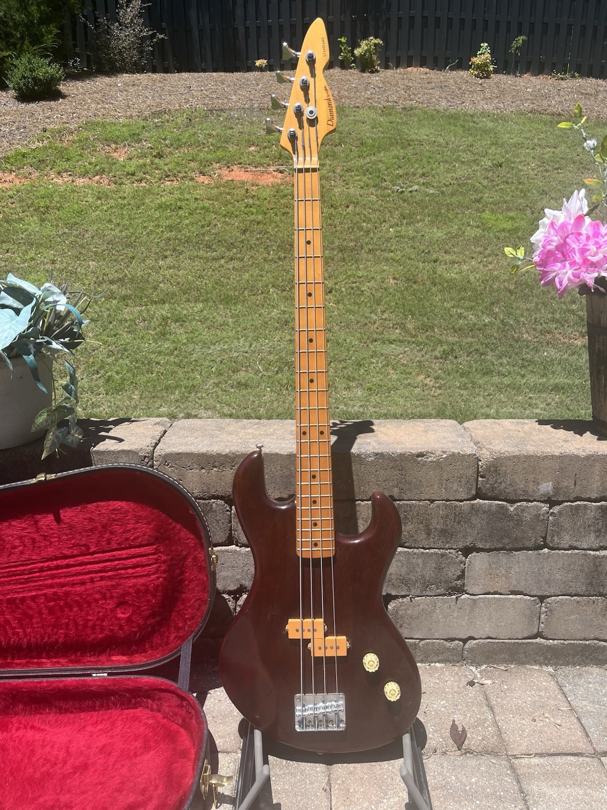 Vintage 1983 Aria Diamond Standard Electric Bass With Case