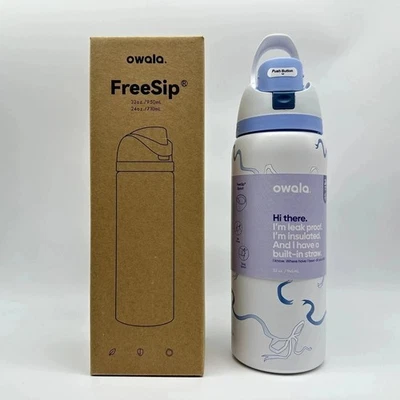 Owala Tied And True Blue Bows 32 Oz Freesip UO Exclusive Urban Outfitters