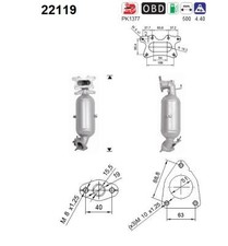 AS 22119 Catalytic Converter for HONDA