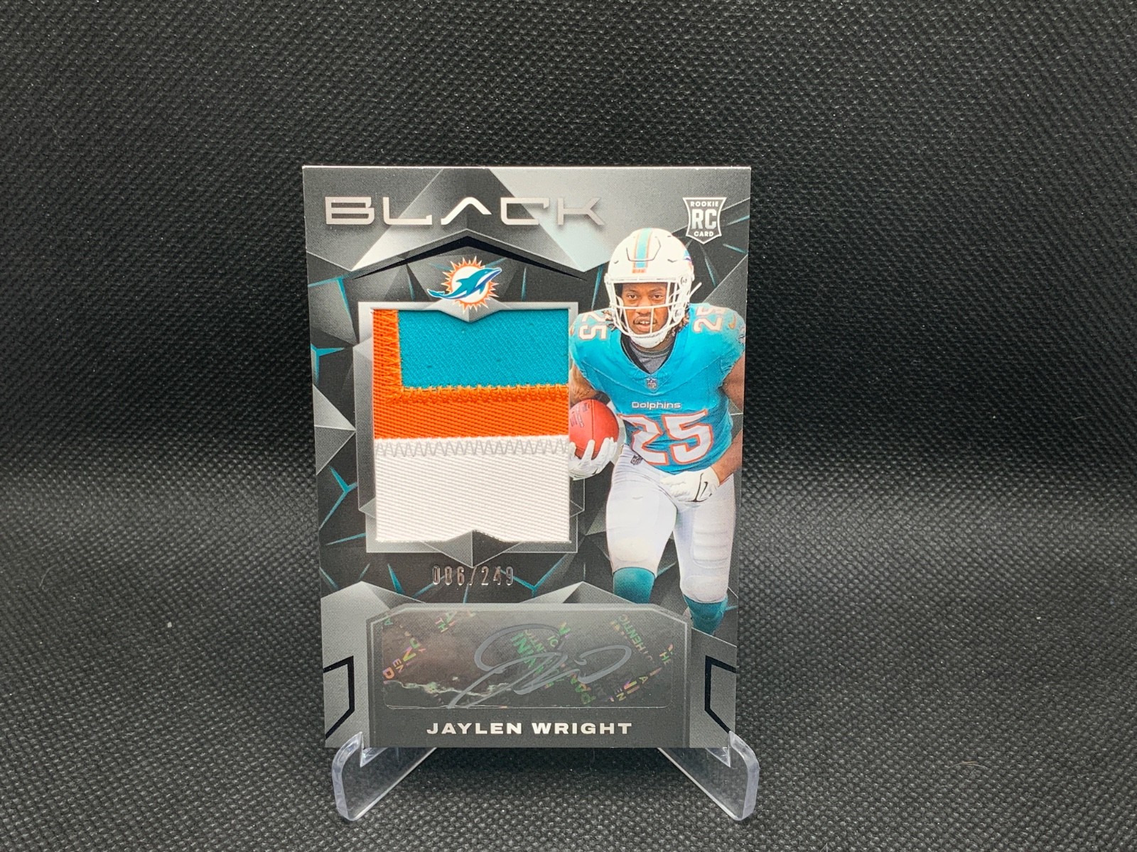 2024 Panini Black JAYLEN WRIGHT RC Patch Auto /249 Dolphins RPA