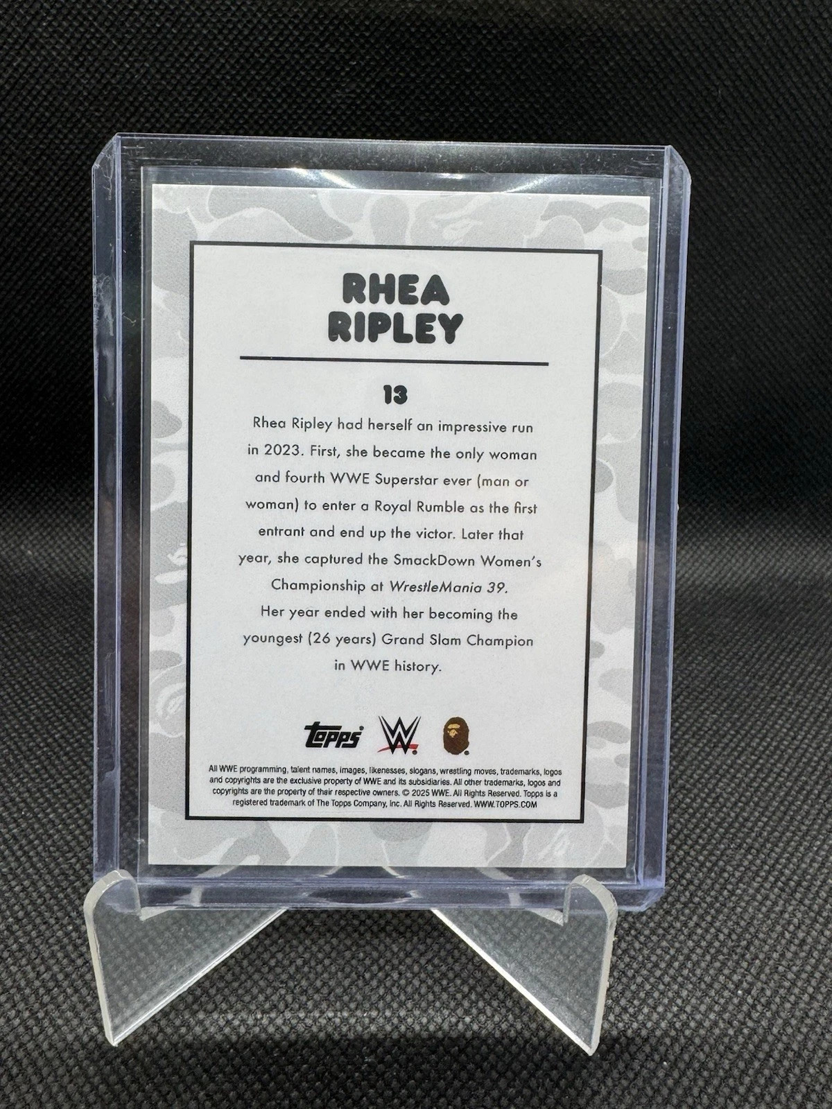 Rhea Ripley 2025 Topps WWE X BAPE White Camo Card Diva #13 Mami thumbnail 2