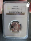 1960 25c Washington Quarter Graded NGC PF67 CAMEO #3191869-034