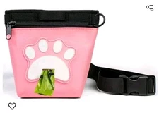 Dog Training Treat pink Pouch With Dog Poop Bag Dispenser. new.[1]