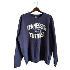 OTS Tennessee Titans NFL Crewneck Sweatshirt Navy Blue Mens XXL Distressed Logo