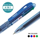 10x Hauser 4 in 1 Retractable Ball Pen 4 Ink Colors Pen blue black red green