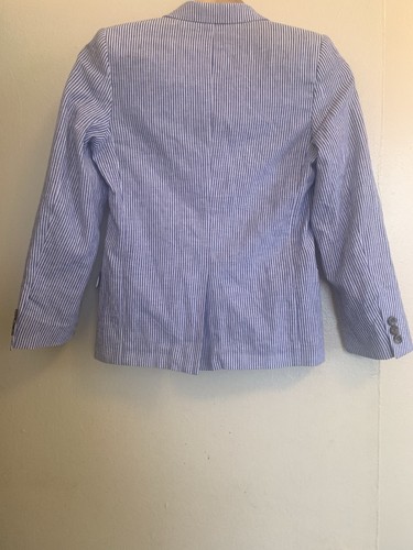 APPAMAN Boys Tailored Pinstripe Jacket-Size 12- Blue/Wht- - Picture 3 of 5