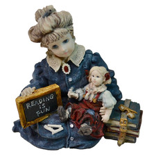 1995 BOYDS Yesterdays Child Figurine Michelle w Daisy Reading Is Fun Teacher TD