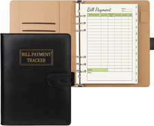 Bill Payment Tracker Notebook, Monthly Bill Organizer with Pockets and Tabs, Bil