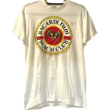 Vintage 80s Bacardi Rum Beach Club 1987 Liquor Promo Single Stitch Shirt Adult L