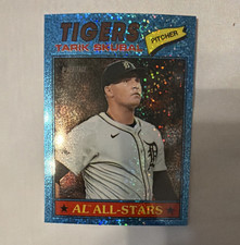 Topps 2026 Heritage Blue Sparkle Tarik Skubal #281 Detroit Tigers Baseball Card