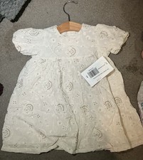 Mamas and Papas Emb Puff SLEEVE Dress 6-9months