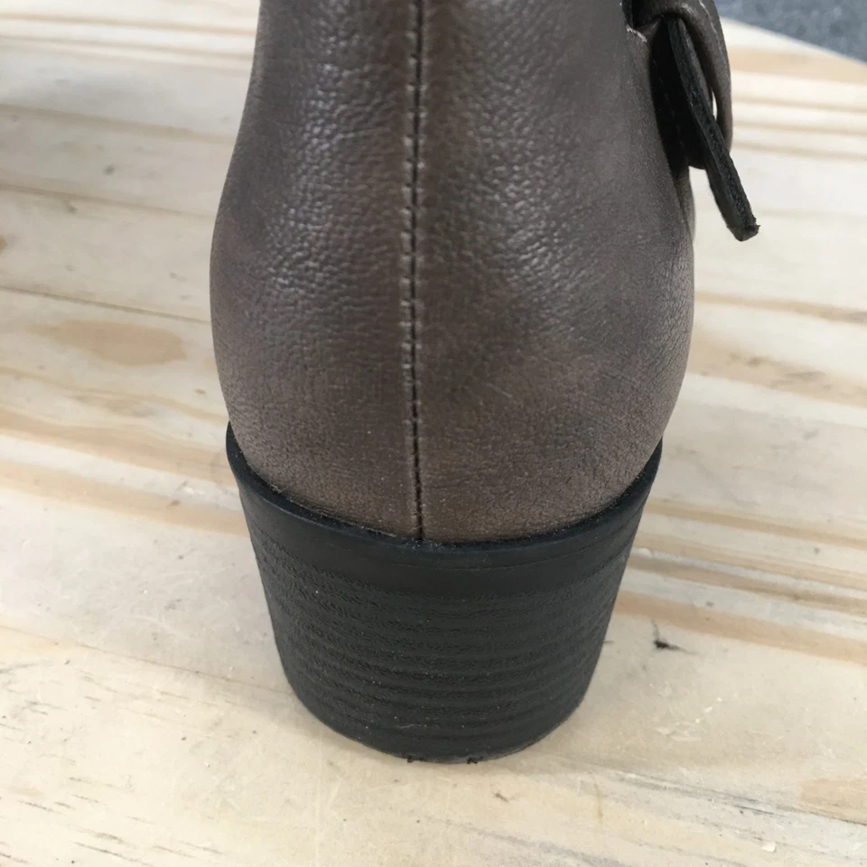 Botas Relativity Mujer 9.5 M Re-Barton Motociclista Marrón Imitación Cuero Tobillo Bloque Foto 4 de 4