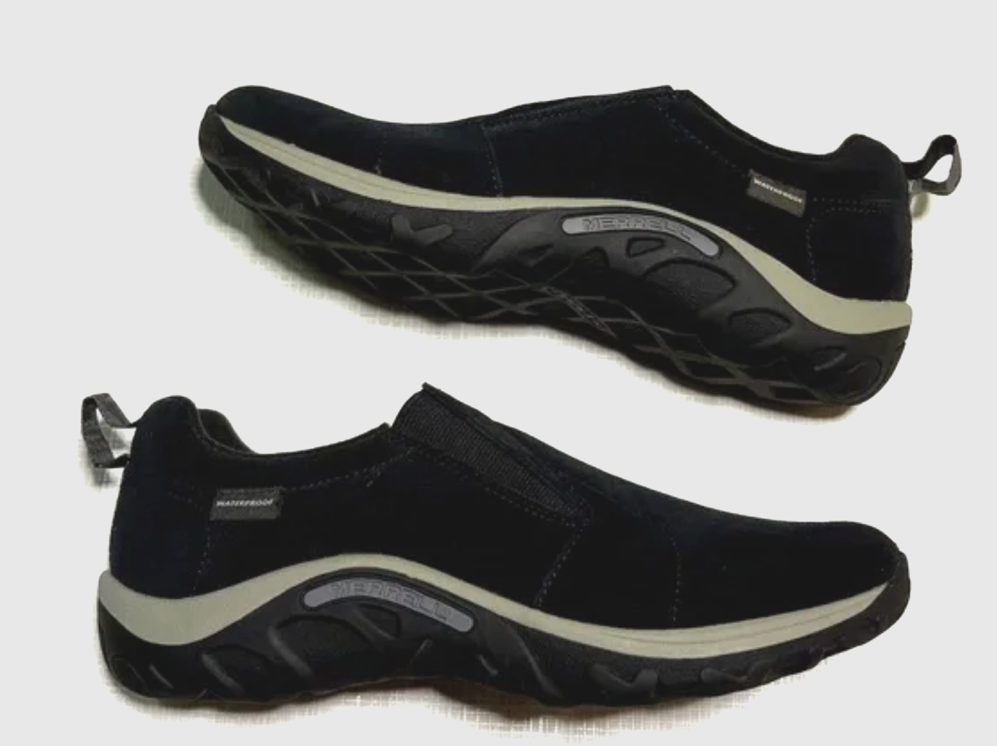 Scarpe slip on Merrell donna Jungle Moc Frosty taglia 6 M 37 nuove $100 nere scamosciate