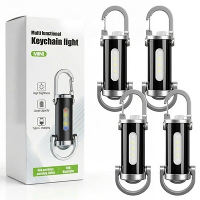 Rechargeable Keychain Flashlight - 4-Pack Portable small flashlight, 1200 Lum...