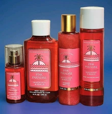 Bath & Body works shower gel lot ×4 Items Pink Paradise Free Loofah 