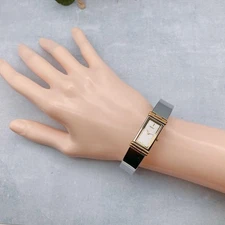 [Working Condition] SEIKO Bangle Women's Watch Square Silver Seiko Rectangular