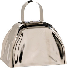 Silver Cow Bell - 3" X 3" 1 Count - Premium Quality Metal  Multipurpose Use f