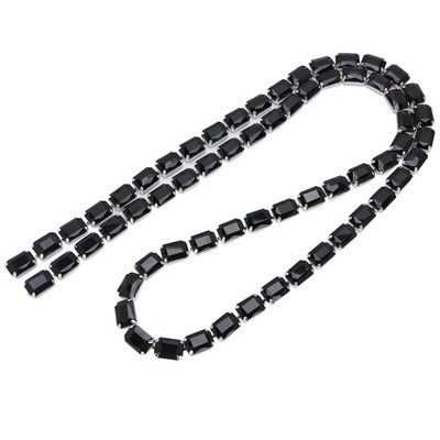 1x Rechteckiger Glasdiamant Kette DIY Handmade Nähen Kleidung Zubehör Premium