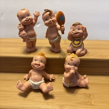 VTG Magic Diaper Babies Galoob Set Lot of 5 Baby PVC Figures in Diapers 90s LGT
