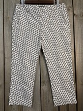 Adrianna Papell Black White Floral Ankle Length Pants Size 8
