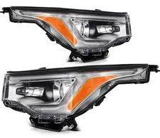 Headlight Assembly Pair For 2019-2017 GMC Acadia w/LED DRL HID Projector