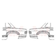 Seitenwand Set links rechts hinten f&uuml;r Mercedes SL R107 380 450 C107 350 SLC