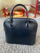 Celine Paris Vintage Tasche Blau Leder Außen Leder Rot Innen