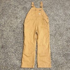 Carhartt Rugged Flex Loose Fit Canvas Bib Overalls Women's Sz XL Short OR2438-W